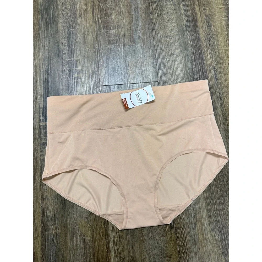 Jockey Skimmies Smoothing Briefs Nude Beige High Rise Panties‎ XXL 9 New